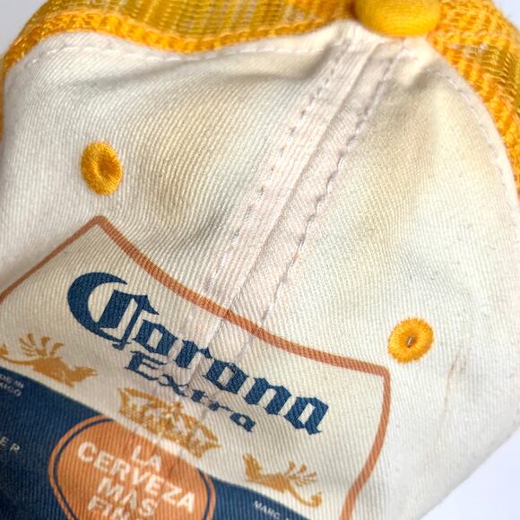 CORONA EXTRA CERVEZA Yellow Puerto Vallarta Mesh Trucker Hat Snapback Cap Beer - Picture 5 of 9
